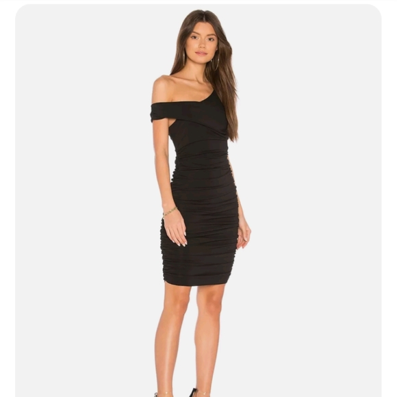 Kendall + Kylie Off the Shoulder Twist Dress Black Cocktail Size M *NWT* - Picture 5 of 5